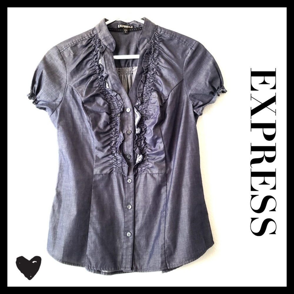 $  3/$15 EXPRESS:Size:SP/Denim color Business Casual Top